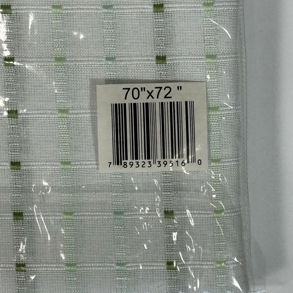 Saro Lifestyle Cousu Shower Curtain SC2136 White Green Textured 70